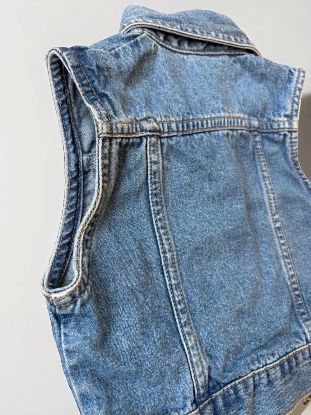 Jordache Kids Denim Vest with Cream Corduroy Pockets Vintage